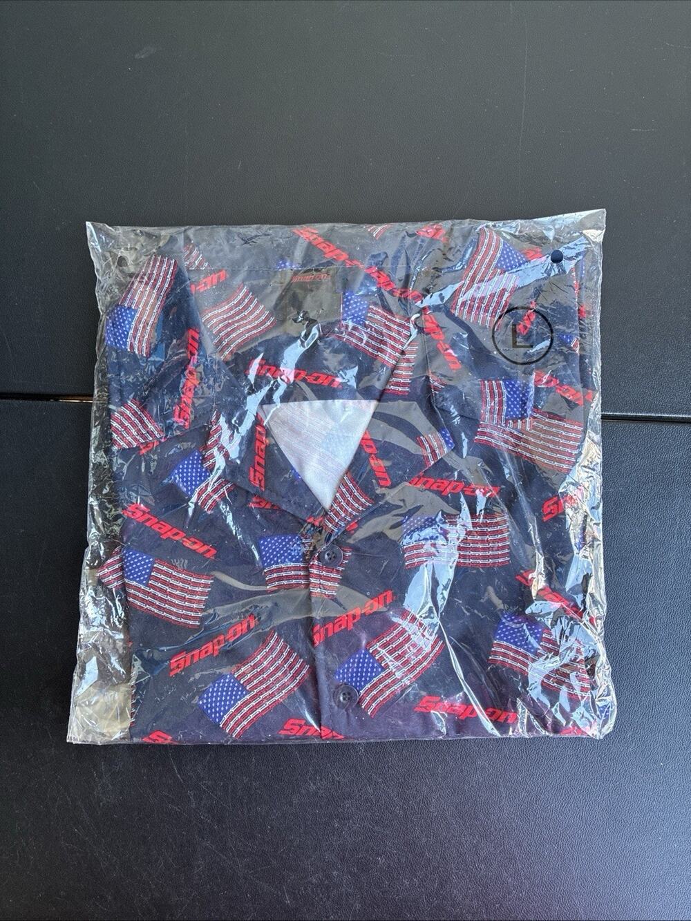 New and sealed snap on american flag shirt Size Large